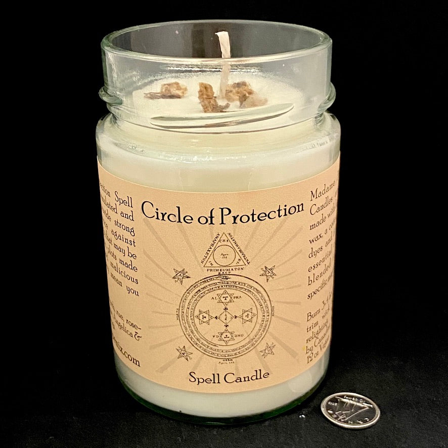 Circle of Protection Spell Candle (White) by Madame Phoenix