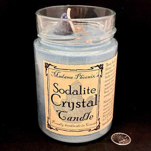 Sodalite Crystal Candle by Madame Phoenix