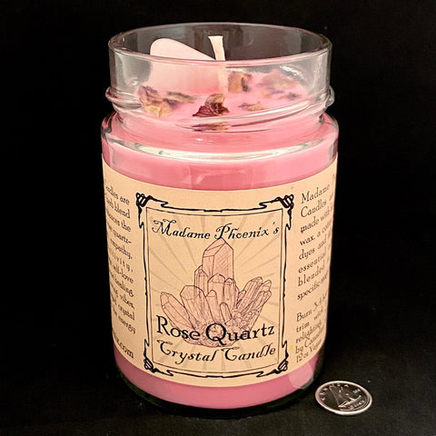 Rose Quartz Crystal Candle by Madame Phoenix