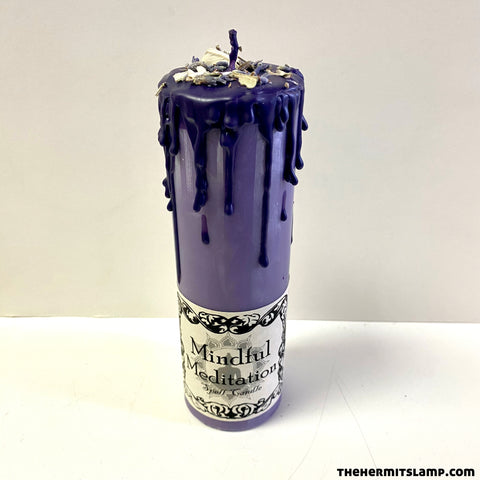 Mindful Meditation Pillar Candle by Madame Phoenix