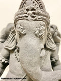 Black Ganesh Volcanic Stone Statue