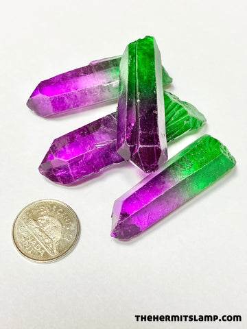 Watermelon Aura Quartz Points