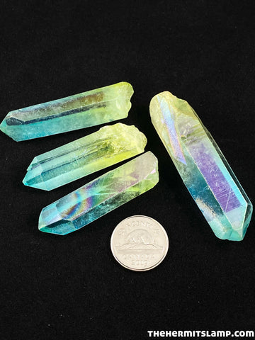 Yellow-Aqua Aura Quartz