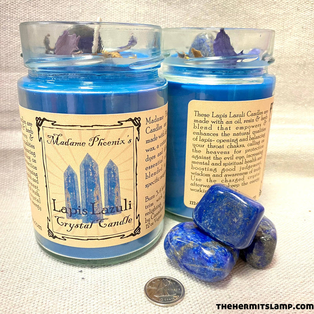 Lapis Lazuli Crystal Candle by Madame Phoenix