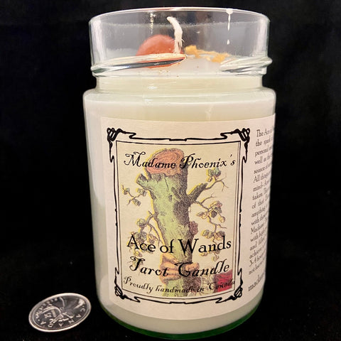 Ace of Wands Tarot Candle by Madame Phoenix