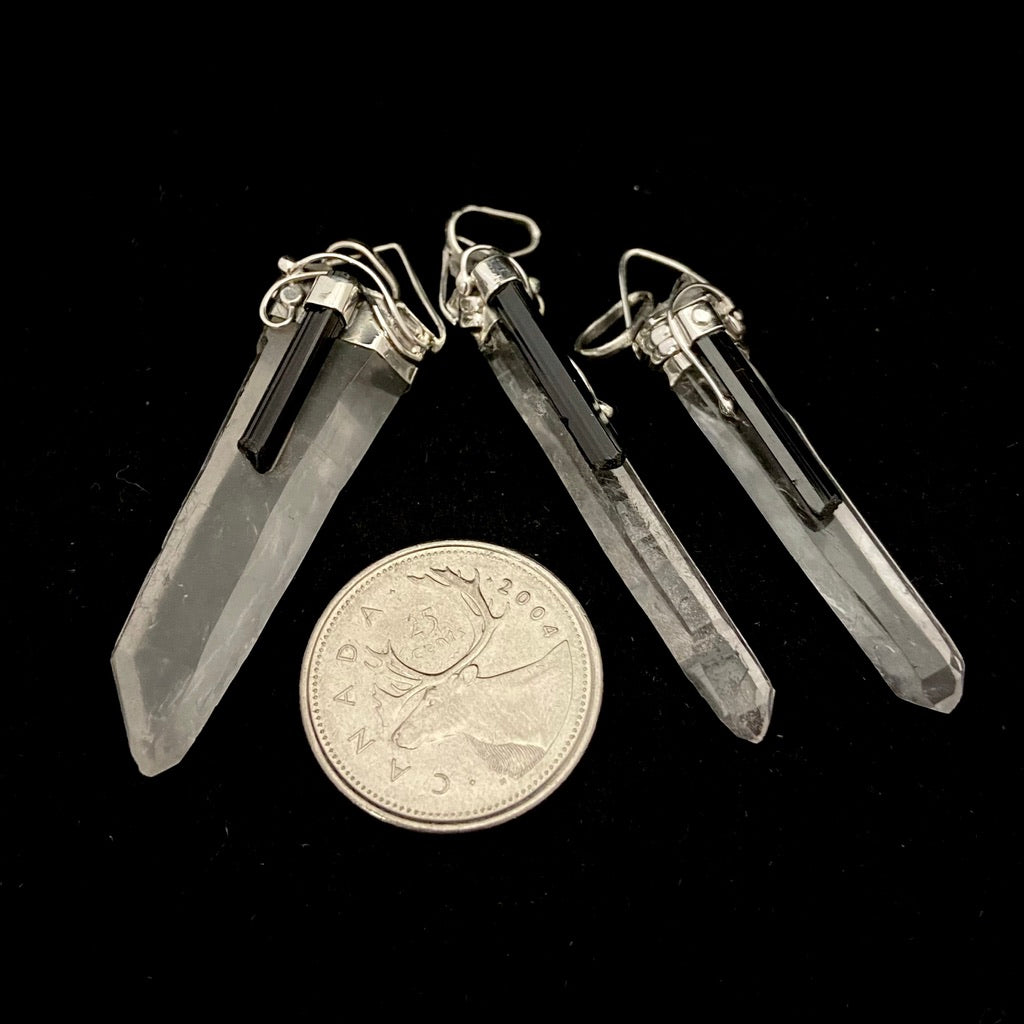 Clear Quartz Point Pendant in Silver Setting (Multiple Options)