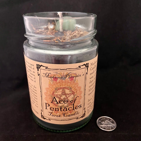 Ace of Pentacles Tarot Candle by Madame Phoenix