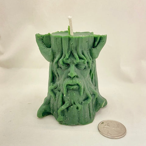 Tree Spirit Green Man Wicca Altar Candle by Madame Phoenix