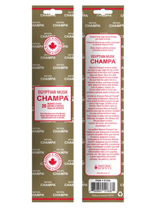 Natural Scents Egyptian Musk Champa Incense Sticks