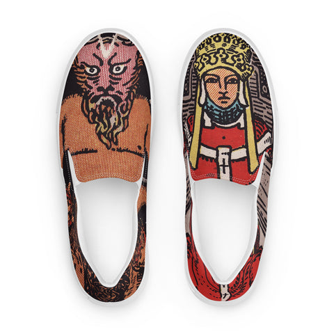 Devil Hierophant Men’s slip-on canvas shoes
