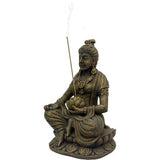 Meditating Kuan Yin + Lotus Volcanic Stone Incense Holder