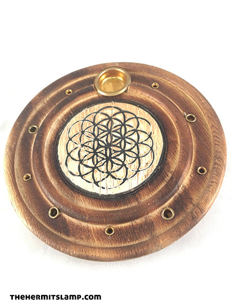 Round Wooden Incense Holder (Multiple Options)