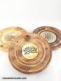 Round Wooden Incense Holder (Multiple Options)